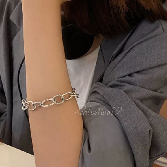 NEW 925 Sterling Silver Oval Chain Bracelet - Picture 4 of 5